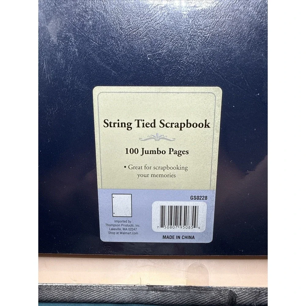 Scrapbook Thompson NAVY Postbound String Tied‎ 100 Jumbo Pages 14.5